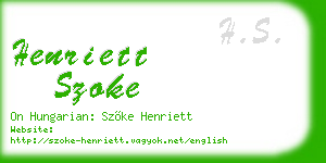 henriett szoke business card