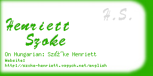 henriett szoke business card